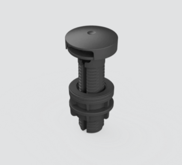 Hub Laptop Logitech para Video Conferencia 2xHDMI 1xUSB 2xUSB-C NEGRO (952-000009) 4 Plastic valve plug assembly: round top cap on a screw-threaded shaft with mounting rings (plumbing component).