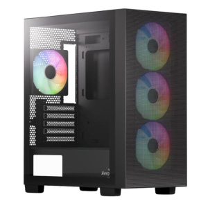 CASE GAMING RGB AEROCOOL B310A FLOW-G-BK-V1 MINI TOWER 4 VENTILADORES (ACCS-BD03043.11)