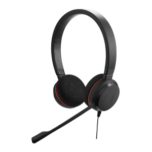 Over-ear gaming headset with attached boom mic and red accents on black cups.