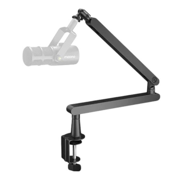 SOPORTE PARA MICROFONO MAONO BA92 (BA92) Black adjustable desk microphone arm with clamp attached to a table edge.
