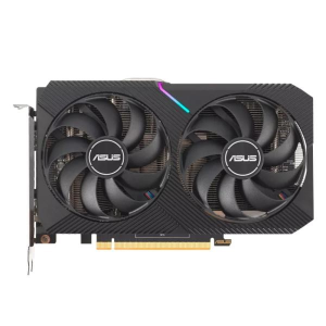 ASUS dual-fan graphics card with PCIe金 connector and sleek black shroud.
